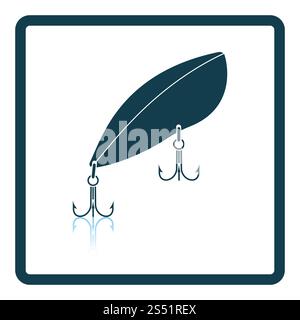 Icône de la pêche à la cuillère sur fond gris, ombre ronde. Reflet de l'ombre. Vector illustration. Banque D'Images