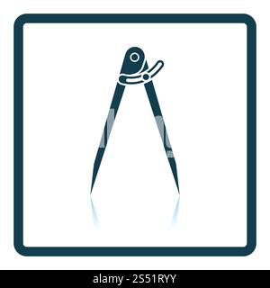 Icône boussole. Conception à réflexion d'ombre. Illustration vectorielle. Banque D'Images