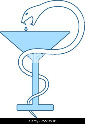 Ouvrir session avec Snake et l'icône. Fine ligne de remplissage bleu avec Design. Vector Illustration. Illustration de Vecteur