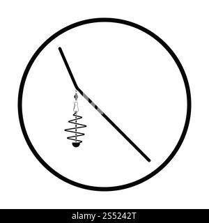 Icône du filet d'alimentation de pêche. Motif cercle fin. Illustration vectorielle. Banque D'Images
