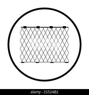 Icône de filet de pêche . Cercle mince de conception. Vector illustration. Banque D'Images