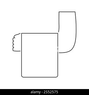 Garçon part avec l'icône de serviette. Fine ligne design. Vector illustration. Banque D'Images