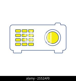 Projecteur vidéo icône. Fine ligne design. Vector illustration. Banque D'Images