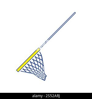 Icône de filet de pêche . Fine ligne design. Vector illustration. Banque D'Images