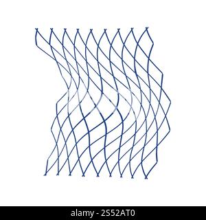 Icône de filet de pêche . Fine ligne design. Vector illustration. Banque D'Images