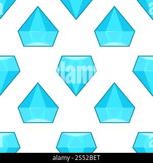 Motif sans couture de diamants bleus vectoriels. Fond avec illustration géométrique en pierre. Motif sans couture de diamants bleus vectoriels Banque D'Images
