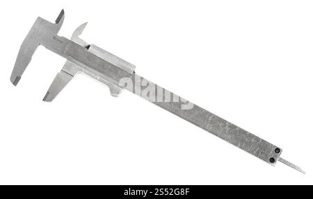 Vieux étriers en acier isolé sur fond blanc Banque D'Images