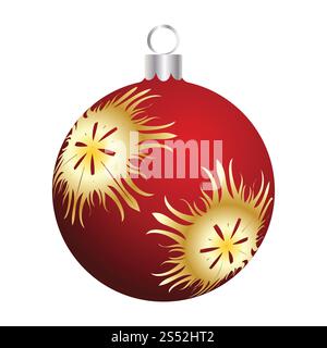 Boule de Noël (nouvel an). Couleur sur blanc. Illustration vectorielle. Banque D'Images
