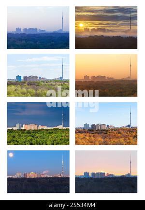 Collage à partir de l'un paysage en différentes saisons Banque D'Images