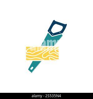 Une planche de coupe scie à icône. Télévision couleur design. Vector illustration. Banque D'Images