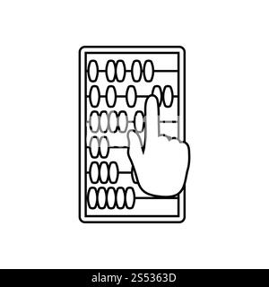 Icône Abacus. Conception de lignes fines. Illustration vectorielle. Banque D'Images