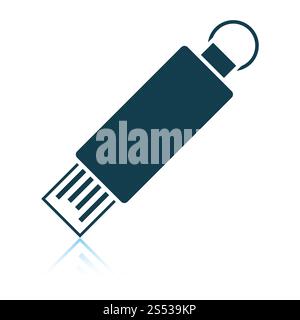 L'icône flash USB. Reflet de l'ombre. Vector illustration. Banque D'Images