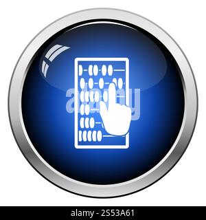L'icône d'Abacus. Bouton brillant Design. Vector Illustration. Banque D'Images