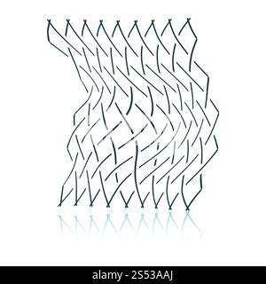 Icône de filet de pêche . Reflet de l'ombre. Vector illustration. Banque D'Images