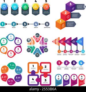 Modèle d'options de nombre d'infographies abstraites. Tableau d'info, diagramme de marketing de flux de travail avec ensemble de vecteurs d'étapes. Web de données infographiques, diagramme d'information et illustration du plan de carte. Modèle d'options de nombre d'infographies abstraites. Tableau d'info, diagramme de marketing de flux de travail avec ensemble de vecteurs d'étapes Illustration de Vecteur