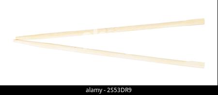 Des baguettes jetables en bois isolé sur fond blanc Banque D'Images