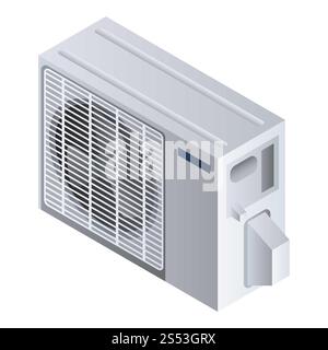 Icône du conditionneur de ventilateur extérieur. Isométrique de l'icône de vecteur de conditionneur de ventilateur extérieur pour la conception de Web isolé sur fond blanc. Conditionneur de ventilateur extérieur Banque D'Images