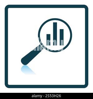 L'icône de l'analytique. Ombre carré Design réflexion. Vector Illustration. Banque D'Images