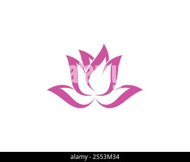 Icône de modèle de modèle de logo de conception de fleurs Lotus vecteur de beauté Banque D'Images