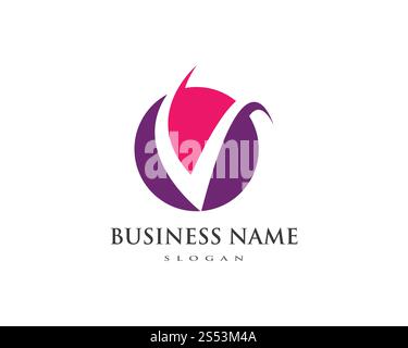Lettre V beauté Modèle Logo vector illustration design Banque D'Images