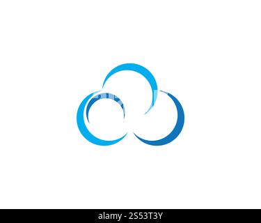 La technologie cloud logo vector vecteur conception du modèle. Banque D'Images