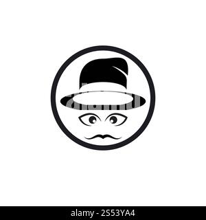 conception vectorielle de modèle d'icône de moustache Banque D'Images