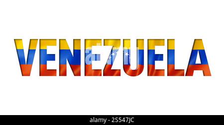 Drapeau vénézuélien de la police du texte de fond symbole venezuela. Banque D'Images