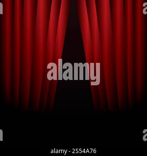 Vecteur d'illustration d'arrière-plan de l'étape de rideau rouge Banque D'Images