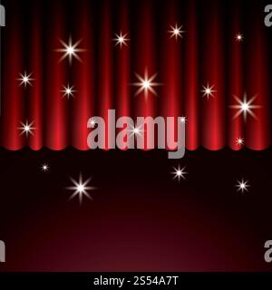 Vecteur d'illustration d'arrière-plan de l'étape de rideau rouge Banque D'Images
