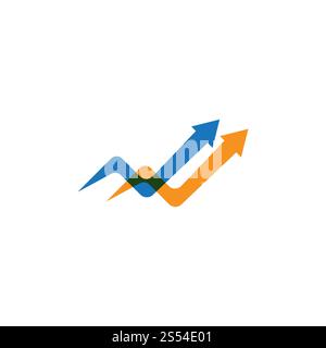 Modèle vectoriel de logo avec flèche Banque D'Images