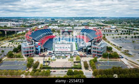 13 octobre 2023, Nashville, Tennessee : vue aérienne du stade de football Nissan à Nashville, Tennessee Banque D'Images