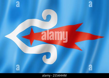 Drapeau ethnique des Aïnous, Asie. Illustration 3D. Drapeau ethnique des Aïnous, Asie Banque D'Images
