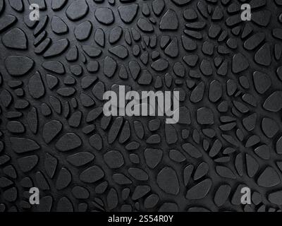 rendu 3d du motif jaguar animaliste noir sur fond noir. Eléments de fracture de Voronoi. Arrière-plan minimaliste élégant. rendu 3d. Banque D'Images