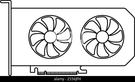 L'icône de GPU. Contours Design Simple avec AVC. modifiable Vector Illustration. Illustration de Vecteur