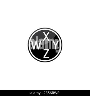 Conception vectorielle de logo de police alphabet lettre initiale WXYZ moderne Banque D'Images