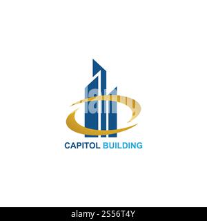 logo du bâtiment du capitole icône vectorielle Banque D'Images