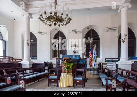 Thomas, USVI USA - 16 mars 2018 : Saint Thomas Synagogue, ou la Congrégation hébraïque de la réunThomas, est la deuxième plus ancienne synagogue des États-Unis Banque D'Images