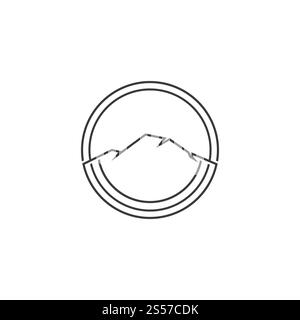 Conception vectorielle de logo d'illustration de montagne Banque D'Images