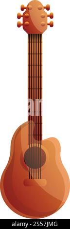 Icône de guitare acoustique Brésil. Dessin animé de l'icône vectorielle de guitare acoustique du brésil pour la conception Web isolé sur fond blanc. Icône de guitare acoustique du Brésil, style de bande dessinée Illustration de Vecteur