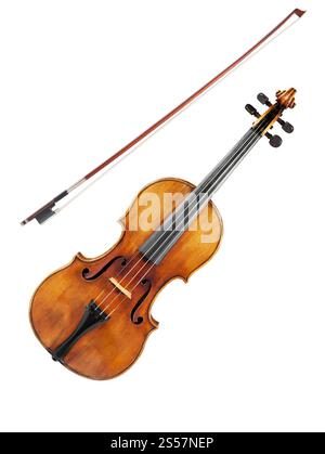 Violon isolé sur fond blanc. Violon sur fond blanc Banque D'Images