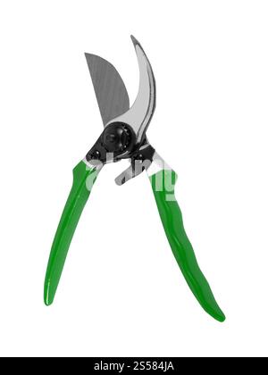Sécateur de jardinage : seul, isolé sur fond blanc Banque D'Images