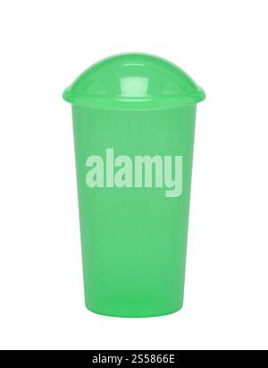 Poubelle en plastique vert Banque D'Images