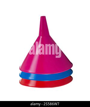 entonnoir en plastique isolé sur blanc Banque D'Images