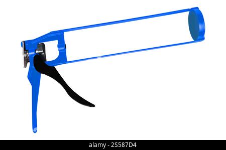 Pistolet silicone isolé sur fond blanc Banque D'Images