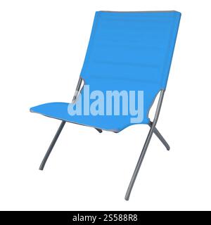 Transat bleu d'été isolé sur un fond blanc Banque D'Images