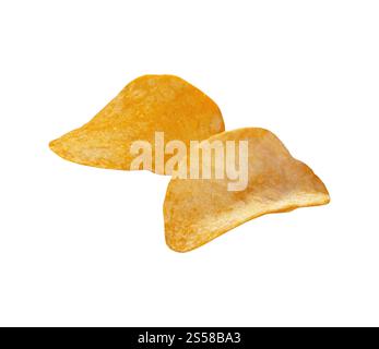 Potato Chips isolated on white Banque D'Images