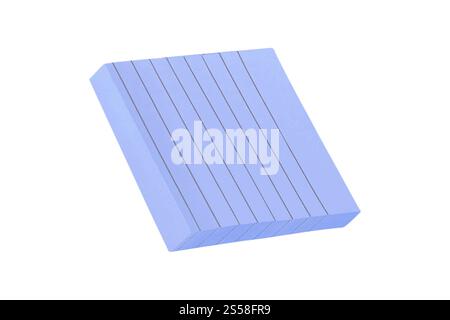 notes postales adhésives bleues isolées sur blanc Banque D'Images