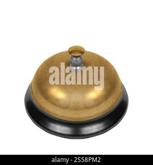 cloche d'école isolée sur fond blanc. cloche d'école isolée Banque D'Images