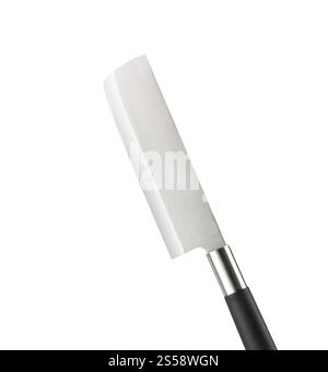 un grand couteau de cuisine sur fond blanc. grand couteau de cuisine Banque D'Images