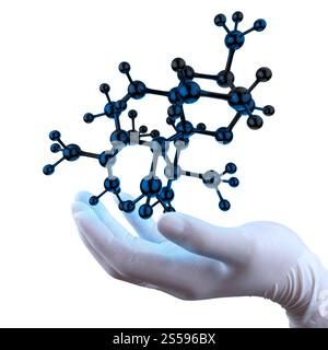 Médecin chercheur part détient virtual structure moléculaire dans le laboratoire Banque D'Images